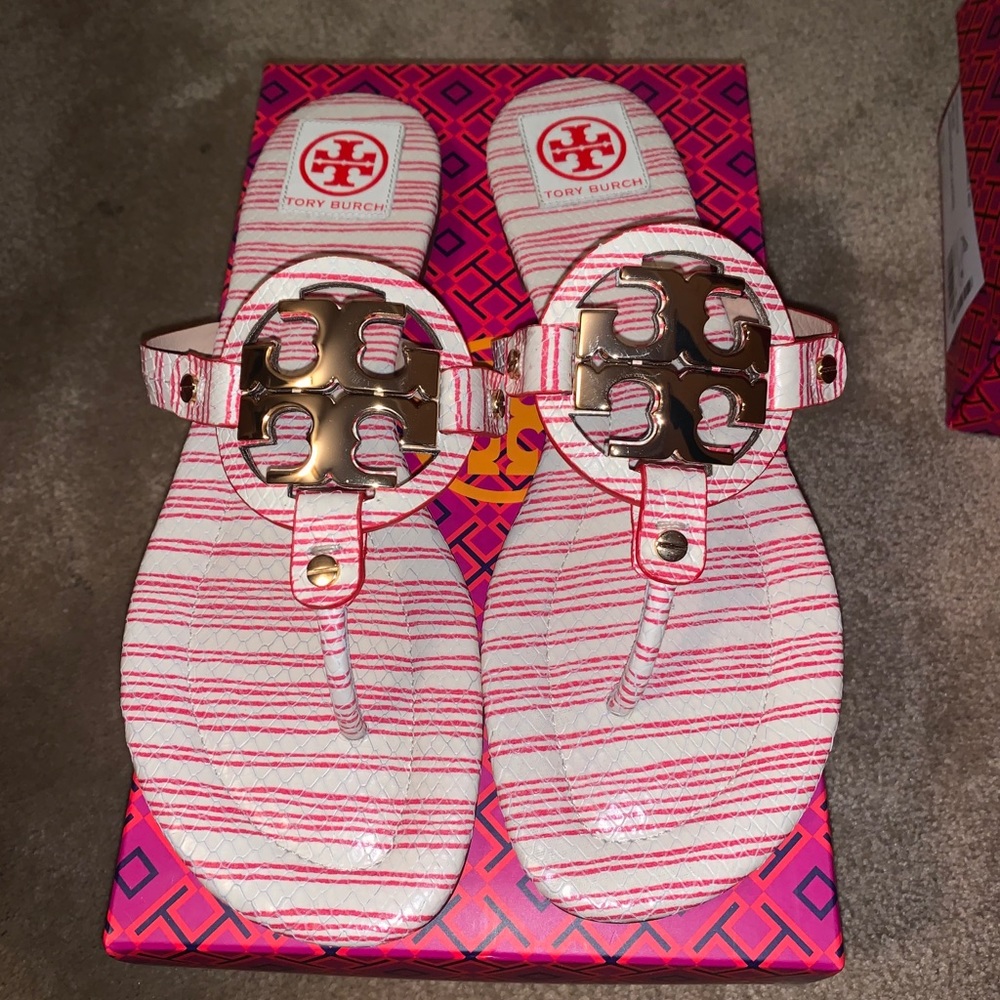 Tory Burch Miller 2 Piano Stripe Red/Gold